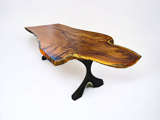 Exotic African Brown Ivory Live Edge Table (L102" x W49")
