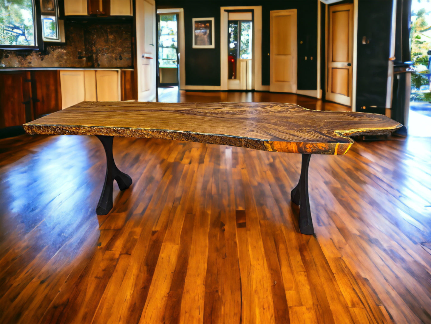 Exotic African Brown Ivory Live Edge Table (L102" x W49")