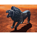 Hand-Carved 67" Ironwood Lion Carving