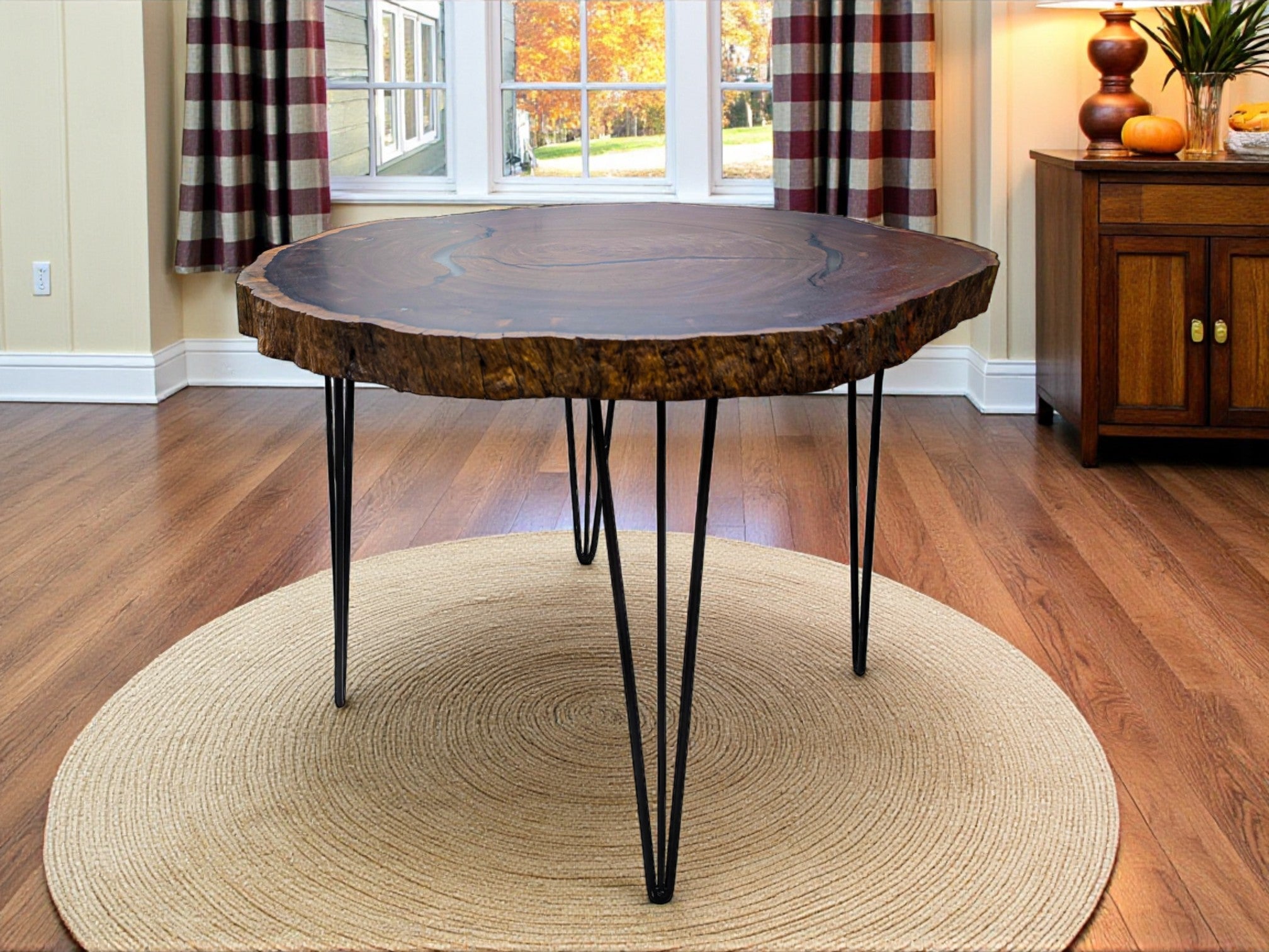 Leadwood Live Edge Round Kitchen Dining Table (37.80" x 38.58" x 2.76")