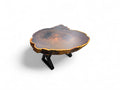 Grand Leadwood Live Edge Coffee Table (39.37" x 35.04" x 3.15") with Modern X-Legs