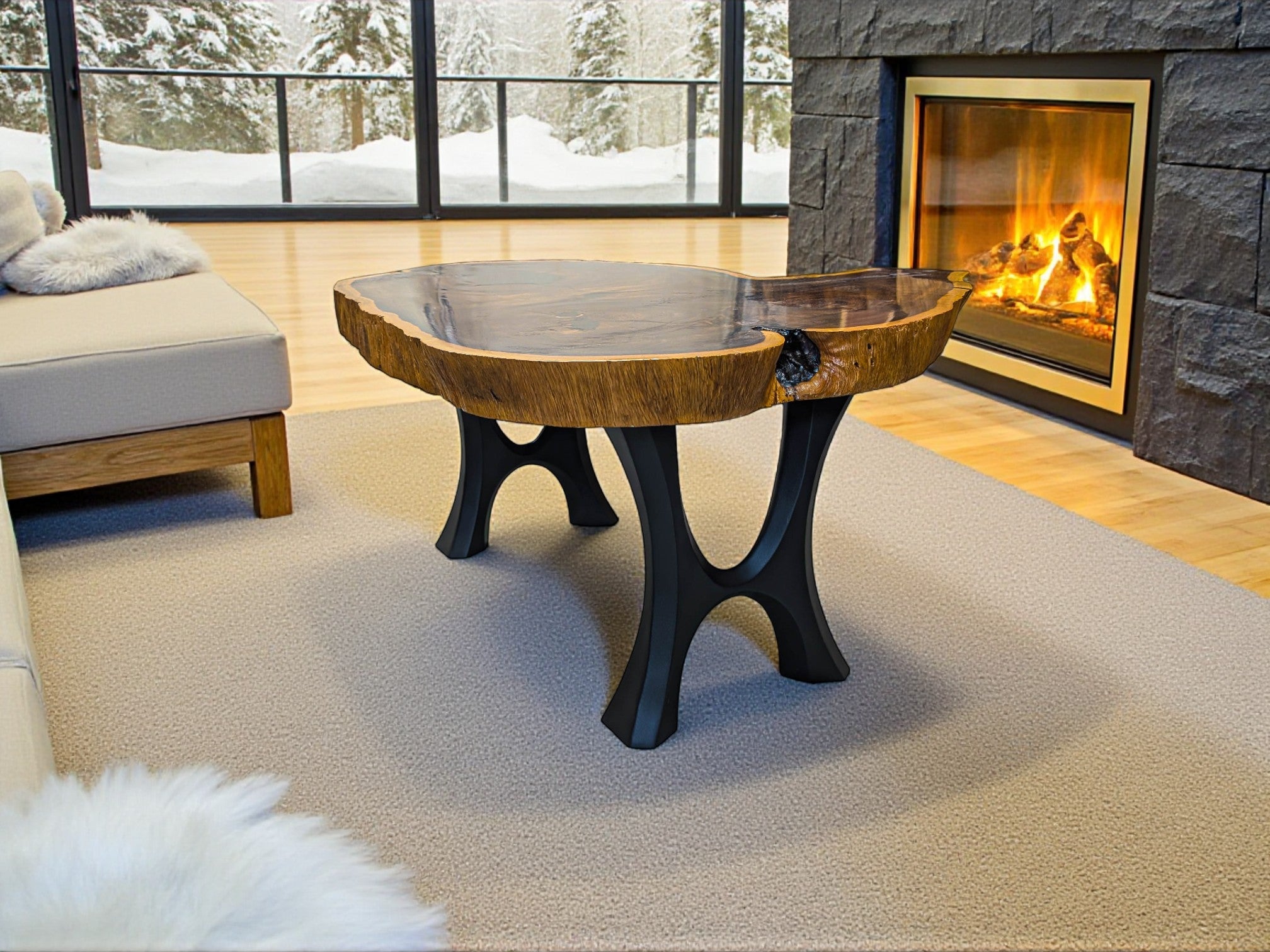 Leadwood Live Edge Coffee Table (40.55" x 35.83" x 3.54")