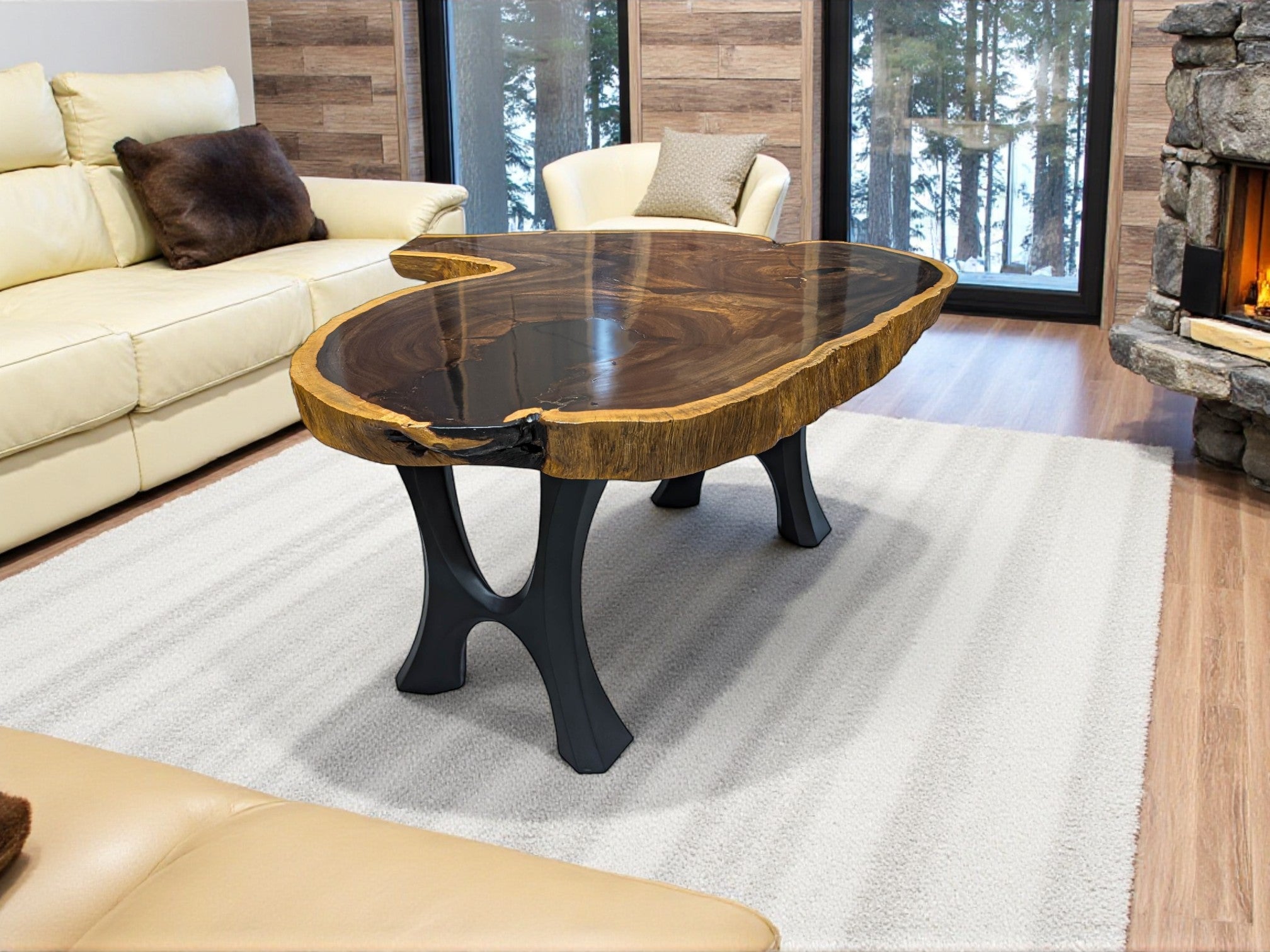 Leadwood Live Edge Coffee Table (40.55" x 35.83" x 3.54")