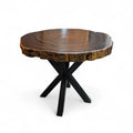 Leadwood Live Edge Round Dining Table (38.19" x 38" x 3.15") with Pedestal Style Legs