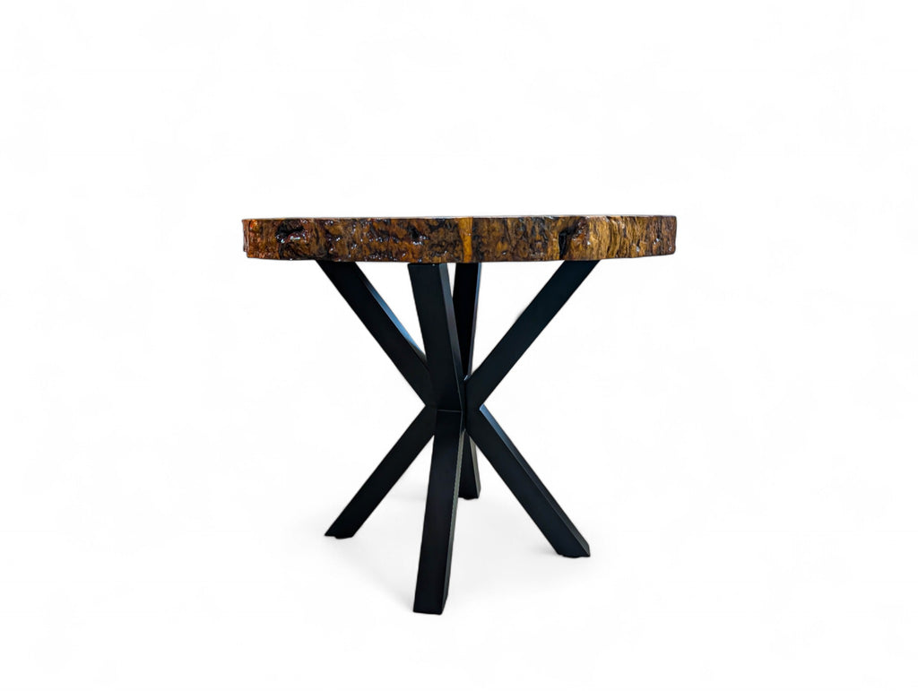 Leadwood Live Edge Round Dining Table (38.19" x 38" x 3.15") with Pedestal Style Legs