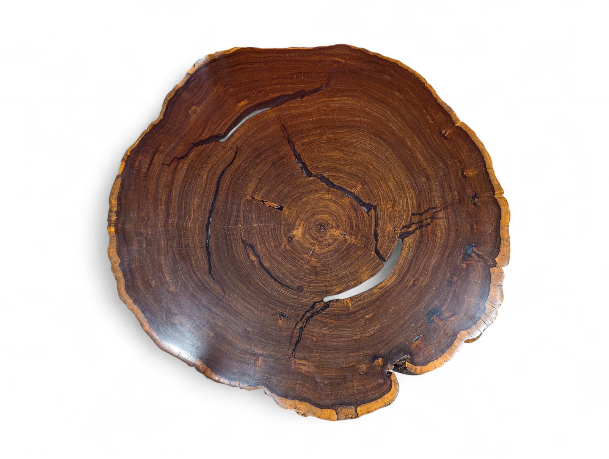 Leadwood Live Edge Round Kitchen Dining Table (39.37" x 38.19" x 3.15")