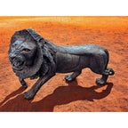 Hand-Carved 39" Ironwood Lion Carving