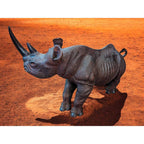 Hand-Carved 16" Ironwood Rhinoceros Carving