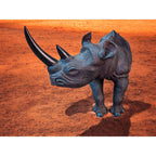 Hand-Carved 16" Ironwood Rhinoceros Carving