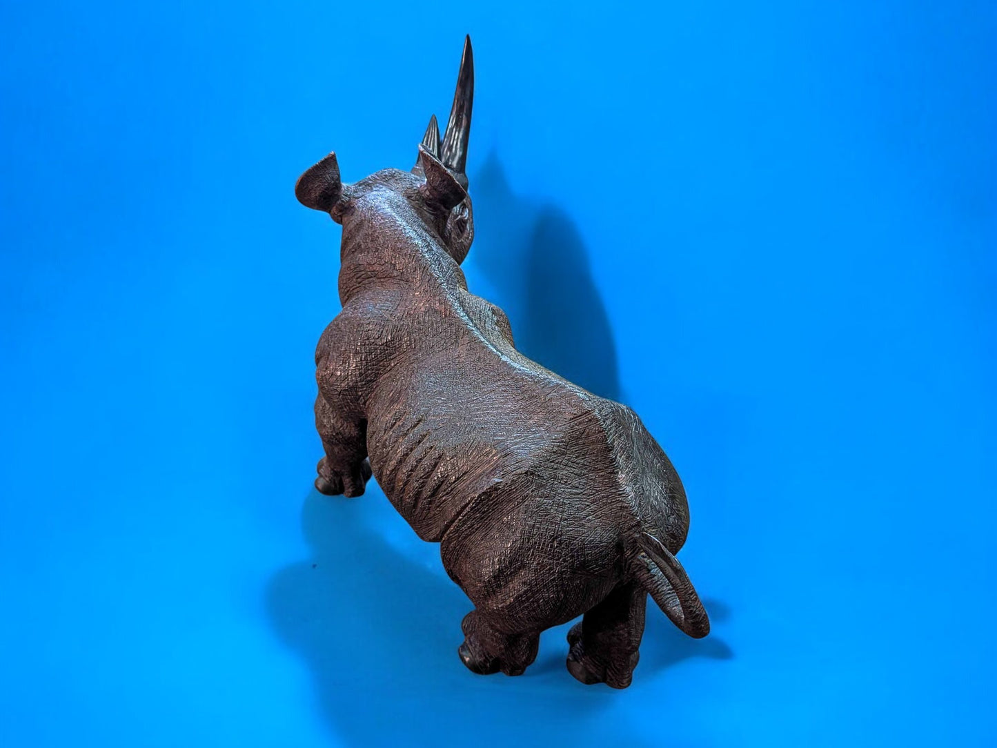 Hand-Carved 16" Ironwood Rhinoceros Sculpture