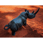 Hand-Carved 16" Ironwood Rhinoceros Carving