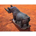 Hand-Carved 39" Ironwood Rhinoceros Carving