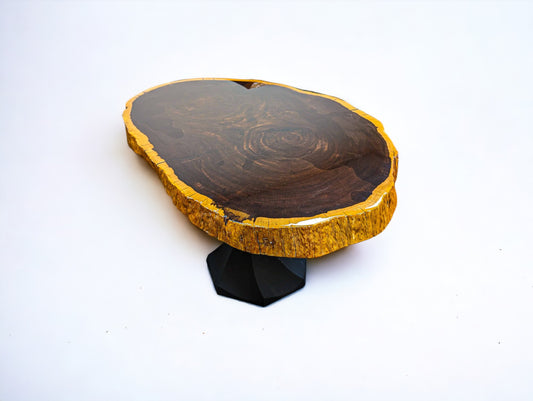 Round African One-of-a-Kind Live Edge Leadwood Coffee Table (39.7" x 28")