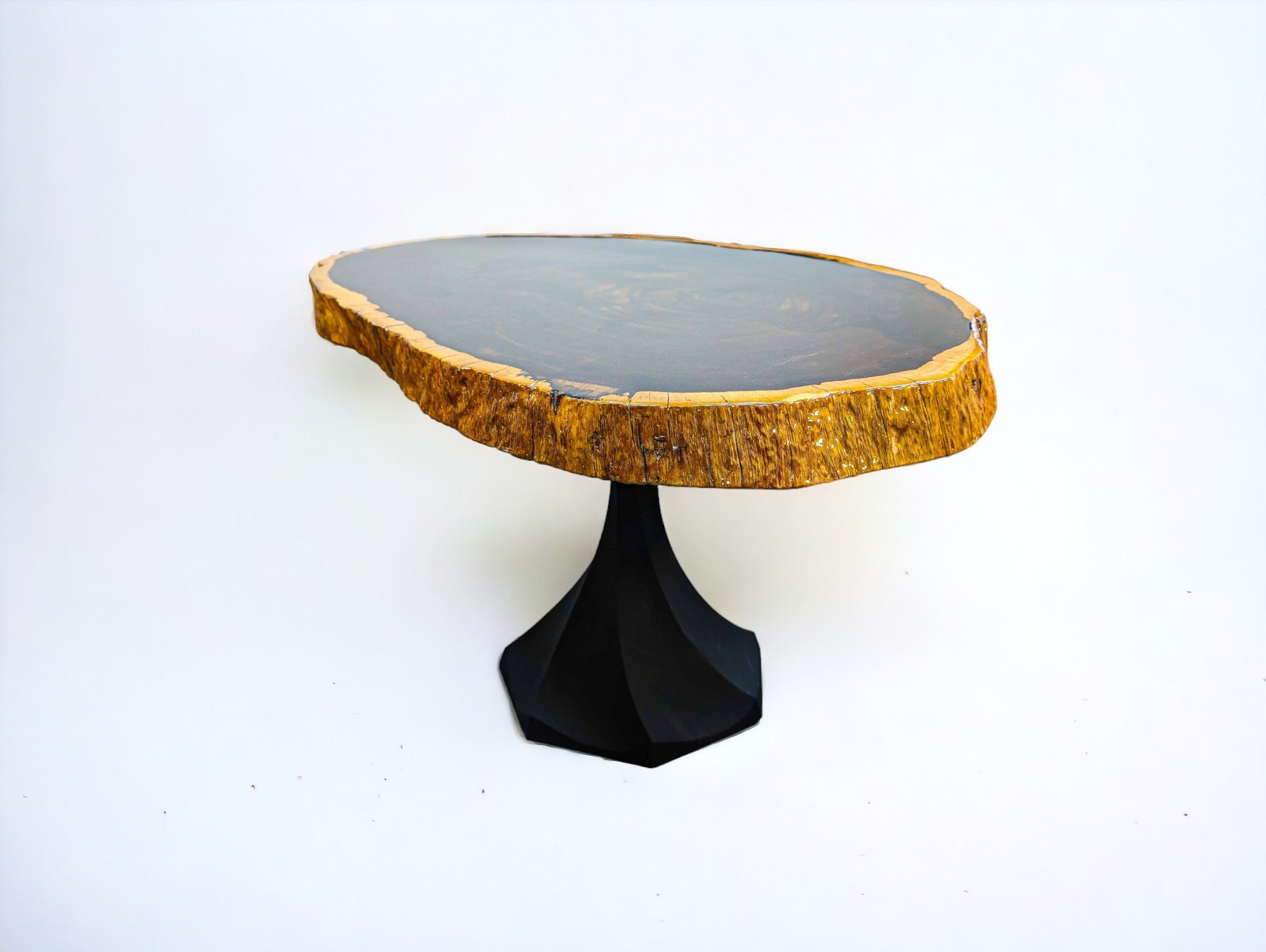 Round African One-of-a-Kind Live Edge Leadwood Coffee Table (39.7" x 28")
