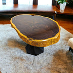 Round African One-of-a-Kind Live Edge Leadwood Coffee Table (39.7" x 28")