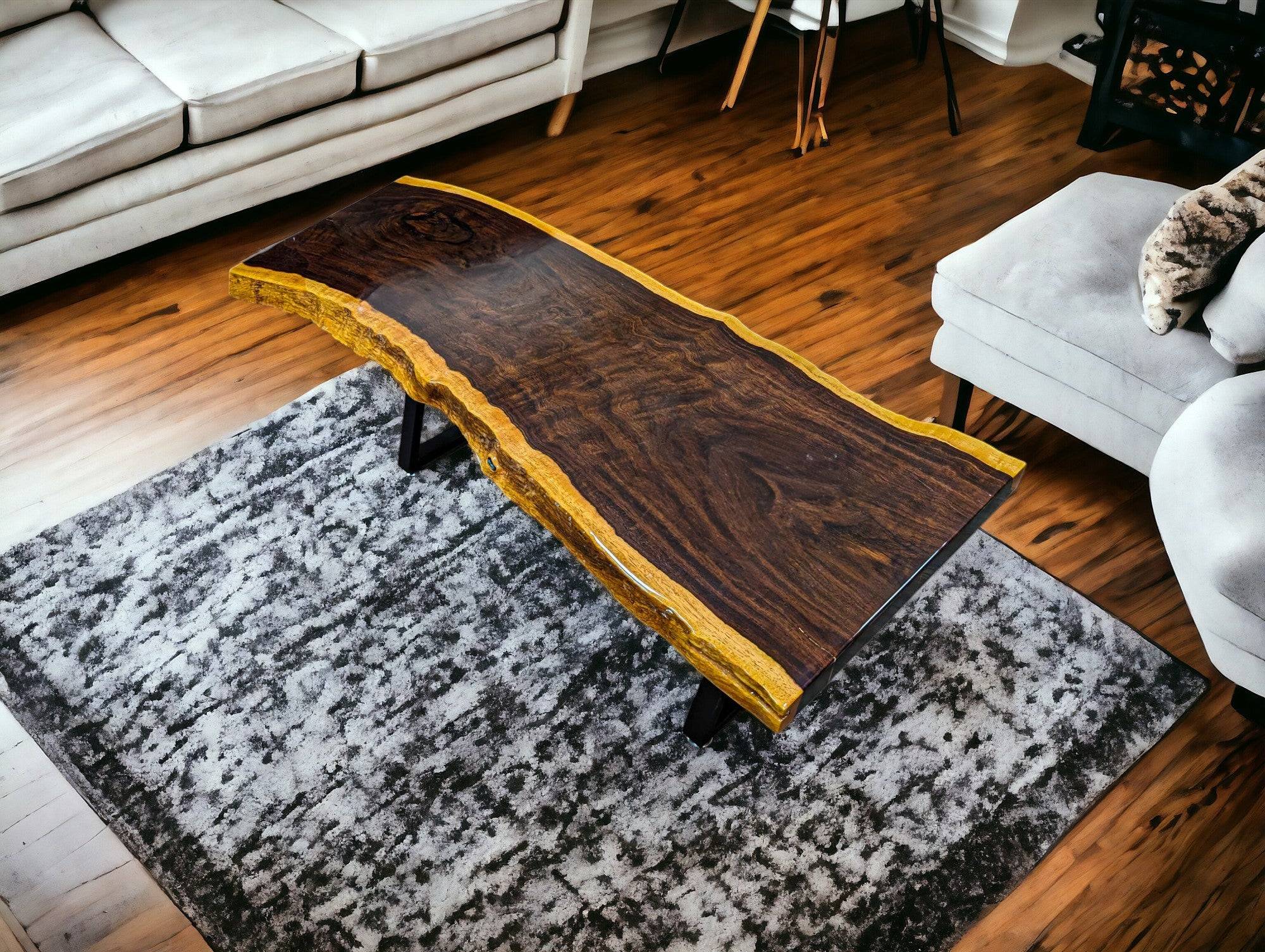 Unique Live Edge African Leadwood Coffee Table (Rectangular 50.5" x 20")