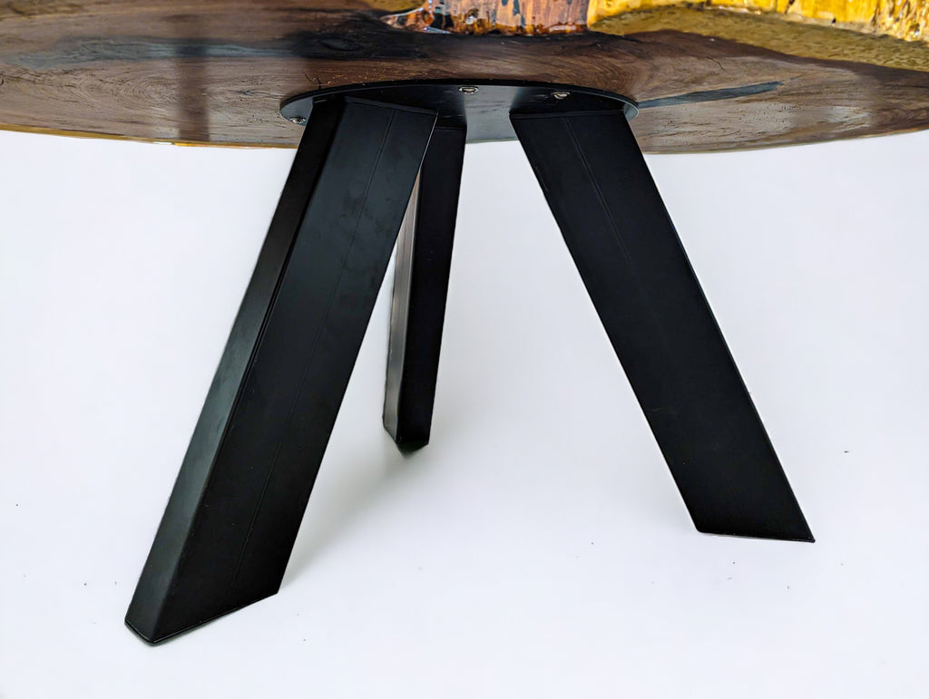 Round Exotic Red Ivory Live Edge Coffee Table (45" x 32")