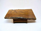 Handcrafted African Sand Teak Coffee Table (L51" x W31") with Live Edge and "Picnic" Styled Legs