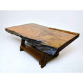 Handcrafted African Sand Teak Coffee Table (L51" x W31") with Live Edge and "Picnic" Styled Legs