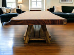 Handcrafted African Sand Teak Coffee Table (L51" x W31") with Live Edge and "Picnic" Styled Legs