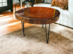 Unique African Live Edge Round Coffee Table (30" x 30")