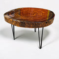 Unique African Live Edge Round Coffee Table (30" x 30")