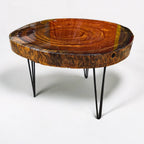 Unique African Live Edge Round Coffee Table (30" x 30")