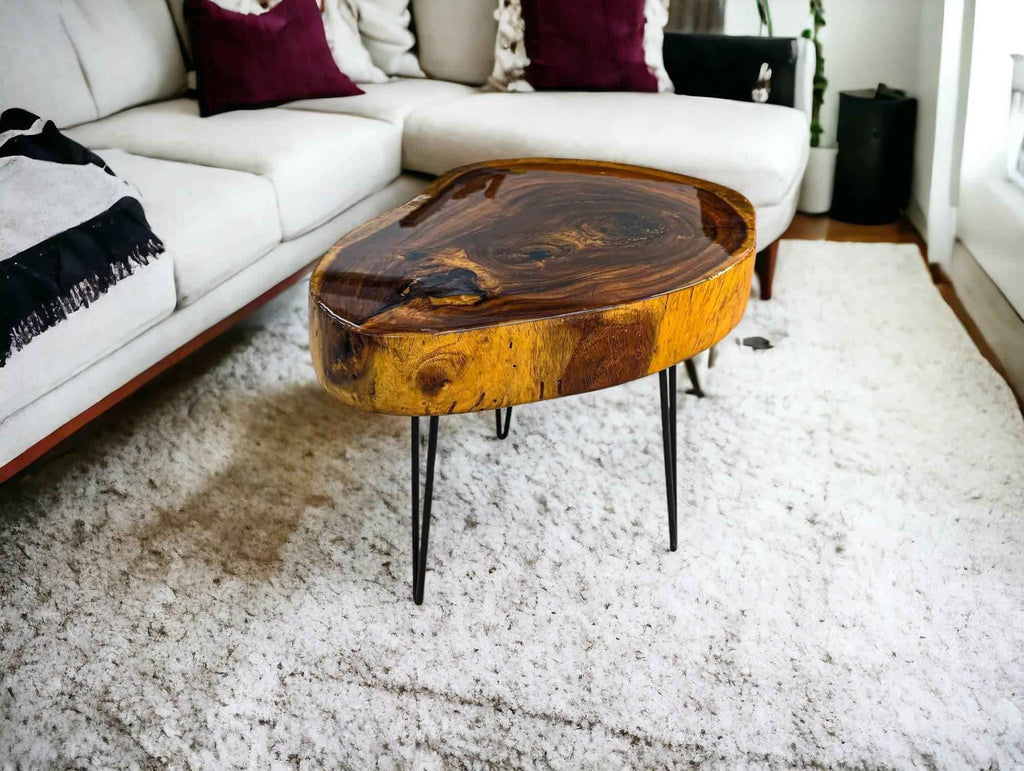African End Table Exotic African Sandkiaat Live Edge Coffee Table | End Table (25