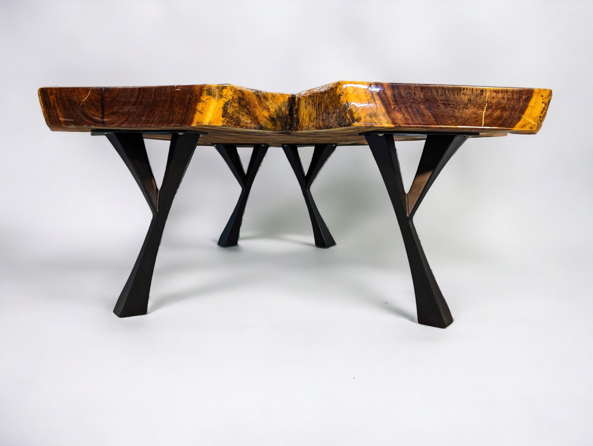African Live Edge "Y" Shaped Mahogany Coffee Table (W37" x L46.5")