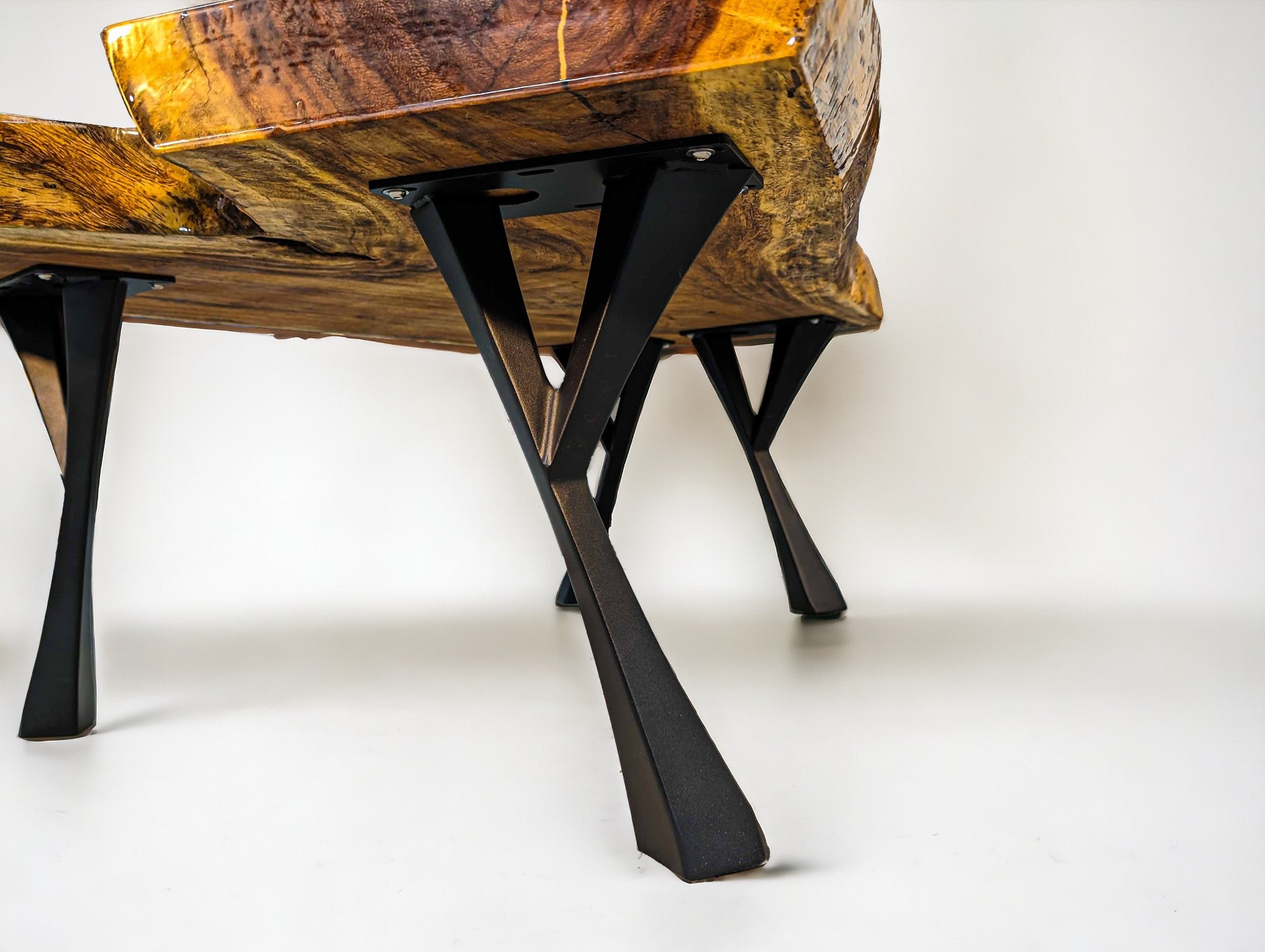 African Live Edge "Y" Shaped Mahogany Coffee Table (W37" x L46.5")