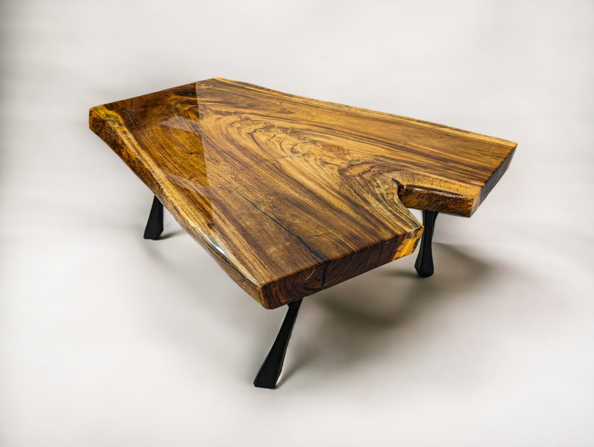 African Live Edge "Y" Shaped Mahogany Coffee Table (W37" x L46.5")