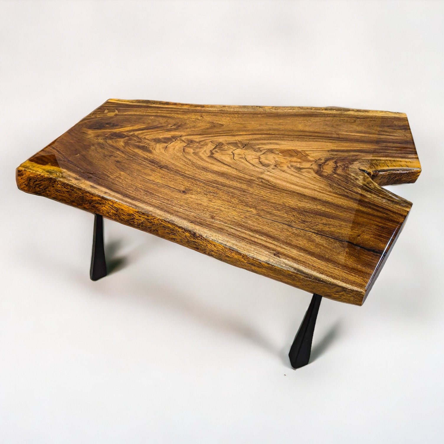 African Live Edge "Y" Shaped Mahogany Coffee Table (W37" x L46.5")