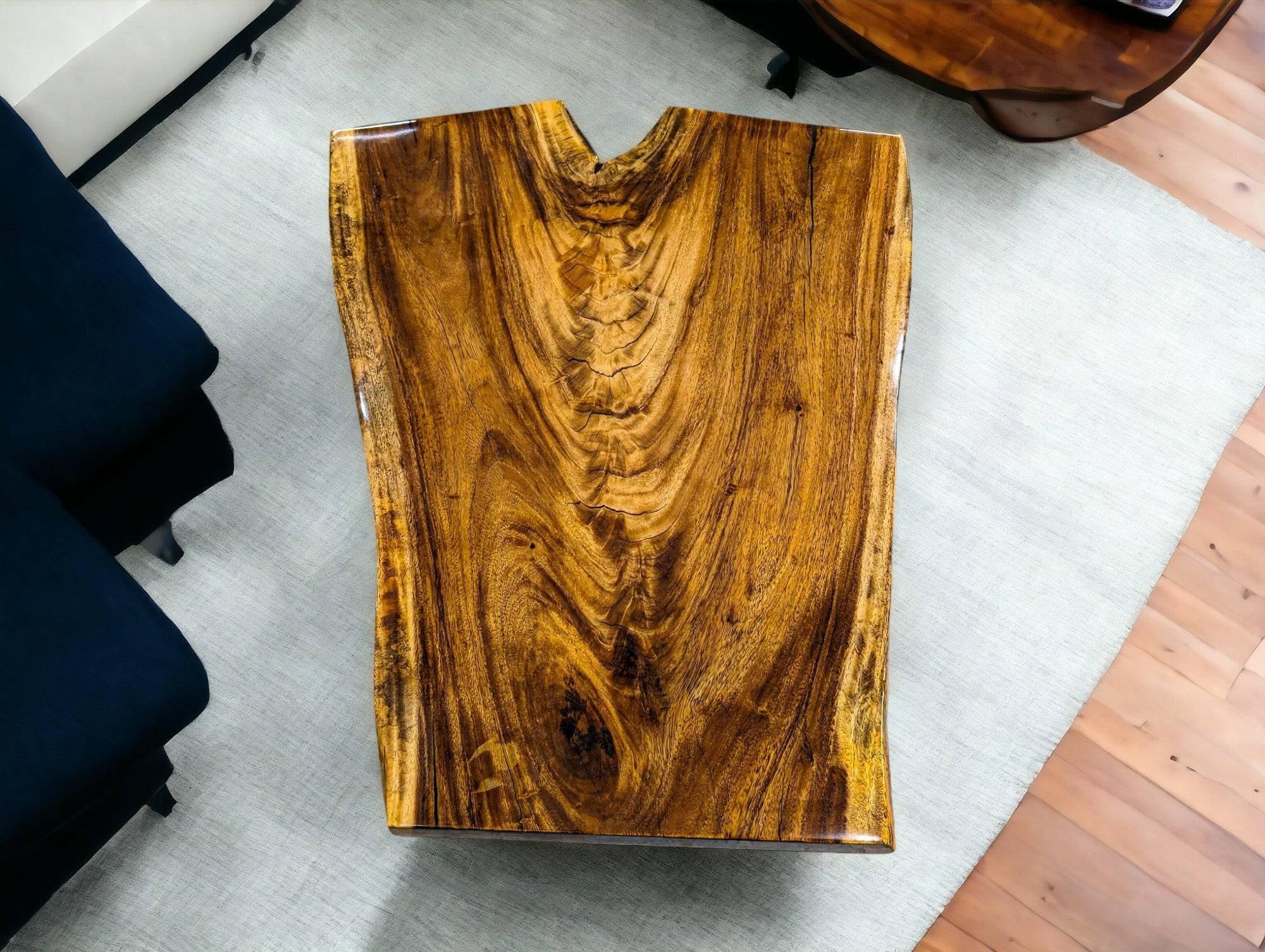 African Live Edge "Y" Shaped Sandkiaat Coffee Table (W37" x L46.5")