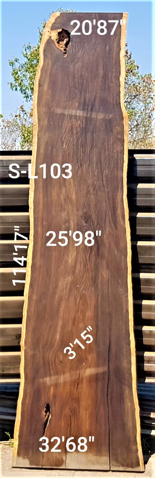 Leadwood Slab (114.17" x 32.68" x 3.15")
