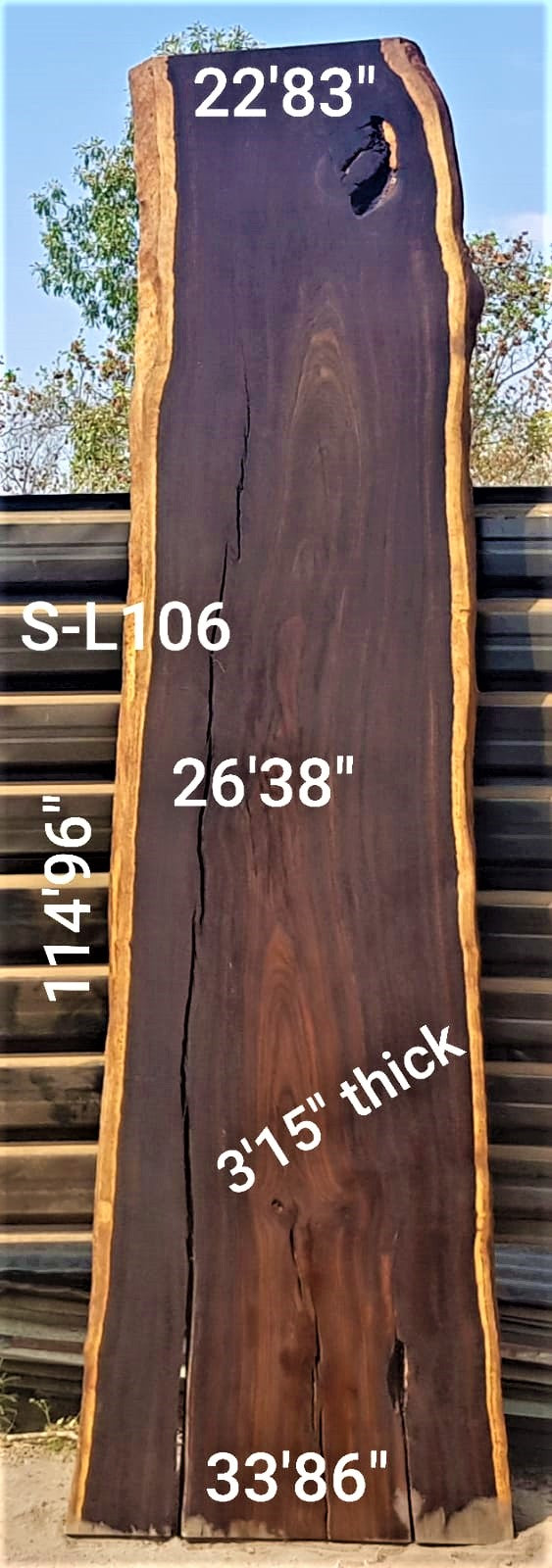Leadwood Slab (114.96" x 33.86" x 3.15")